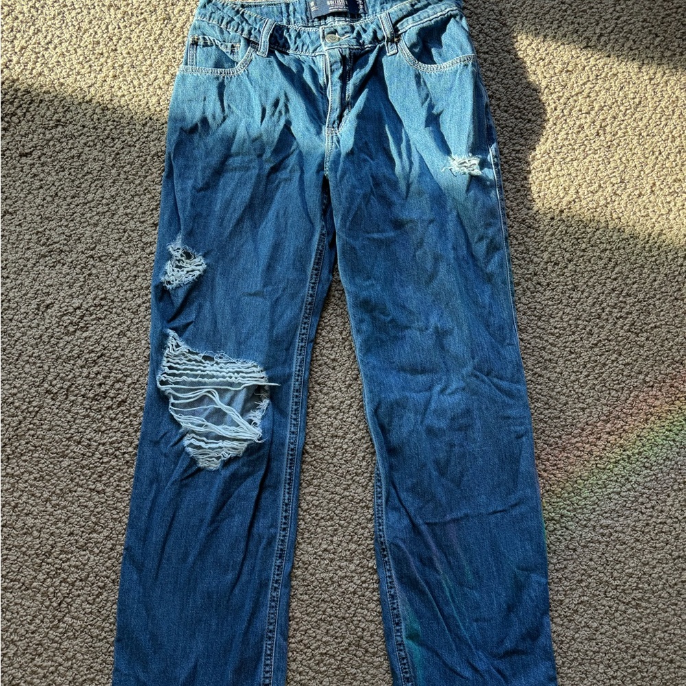 Hollister comfy low rise jeans with rips
